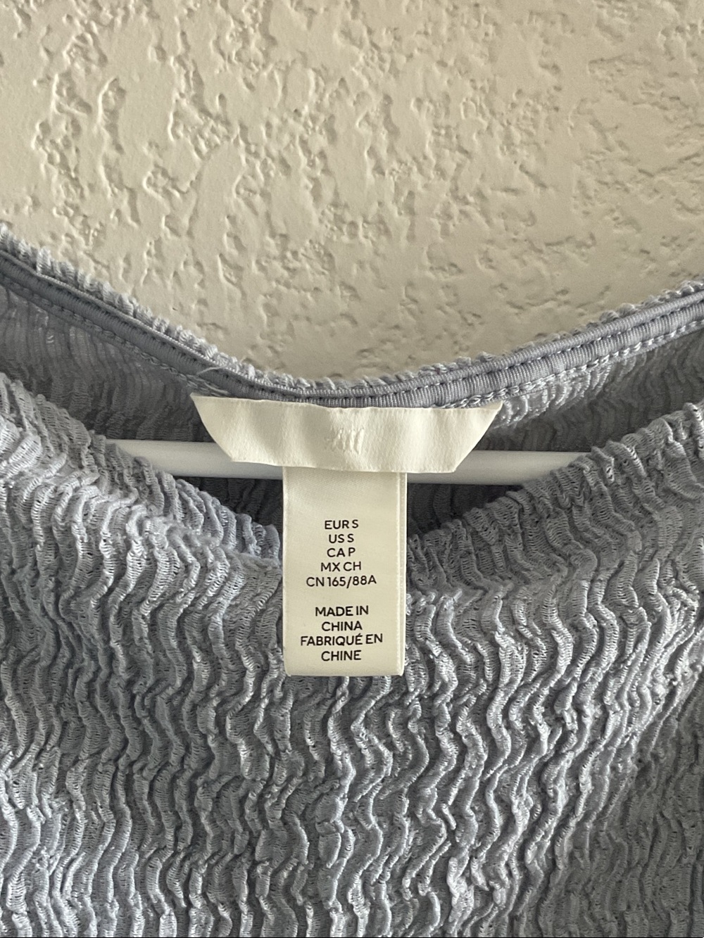 H&M Light Blue Ruched Textured Tank - Picture 3 of 5